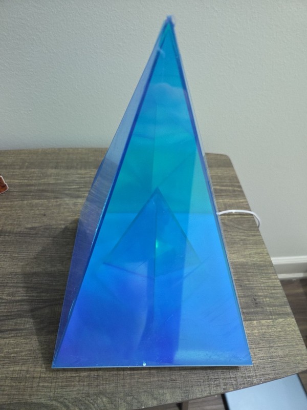 Creative Pyramid Table Lamp USB Powered Geometric Ambient Light Blue Acrylic gallery