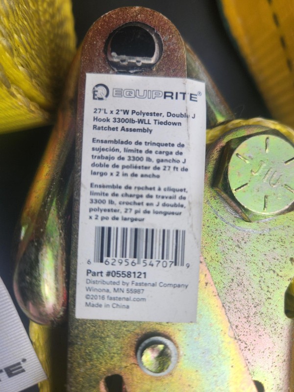 27' x 2" 3300lb-WLL Polyester ORMADUS Ratchet Tie Down (New) gallery