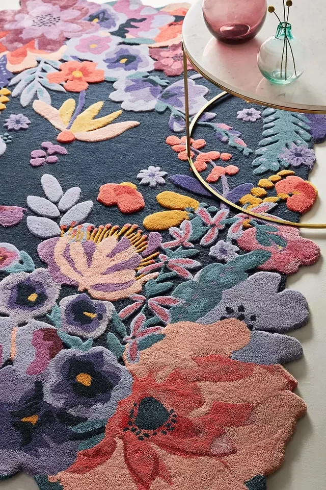 Jardin - Blue, Hand-Tufted Wool & Viscose Soft Area Rug Carpet 3x5 feet gallery