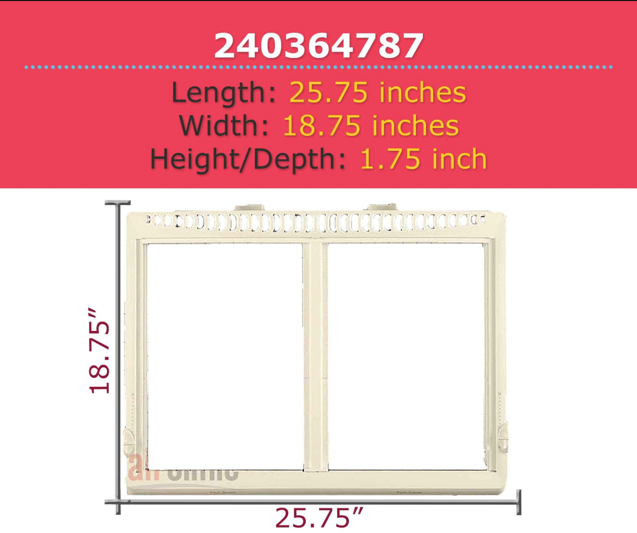 FRIGIDAIRE 240364787 Crisper Pan Cover FREE SHIPPING gallery