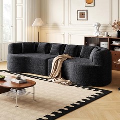 106.3″ Curved Sectional Sofa Oversized Cloud Deep Seat Couch with 6 Pillows