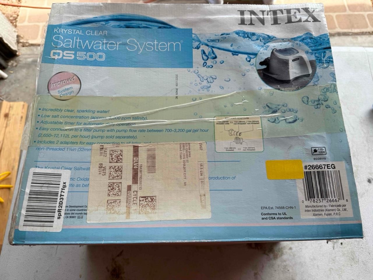 Intex Krystal Clear Saltwater System for Above-Ground Pools QS500 110-120V gallery