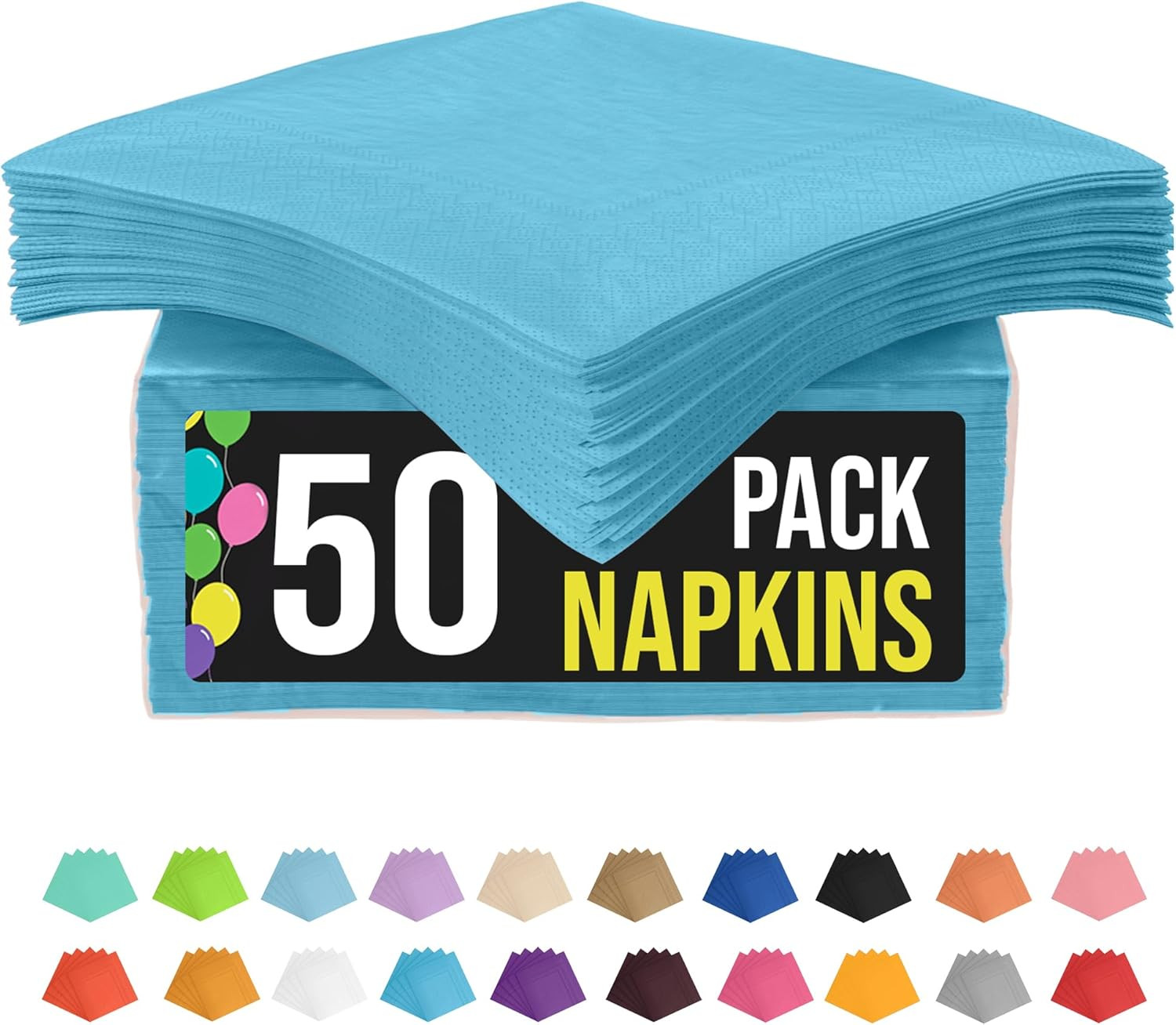 Party Solids Turquoise Napkins Disposable Everyday 50 Pcs 2 Ply Turquoise Dinner gallery