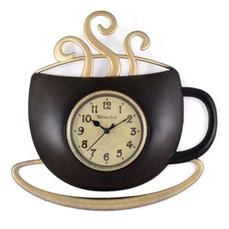 12.5" Coffee Cup Wall Clock: Decorative Timepiece for Dining Room gallery