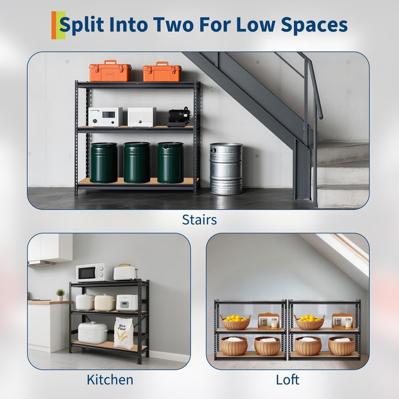 GRAVEE 5 Tier Adjustable Storage Shelving Unit, Heavy Duty Metal Garage Racks gallery