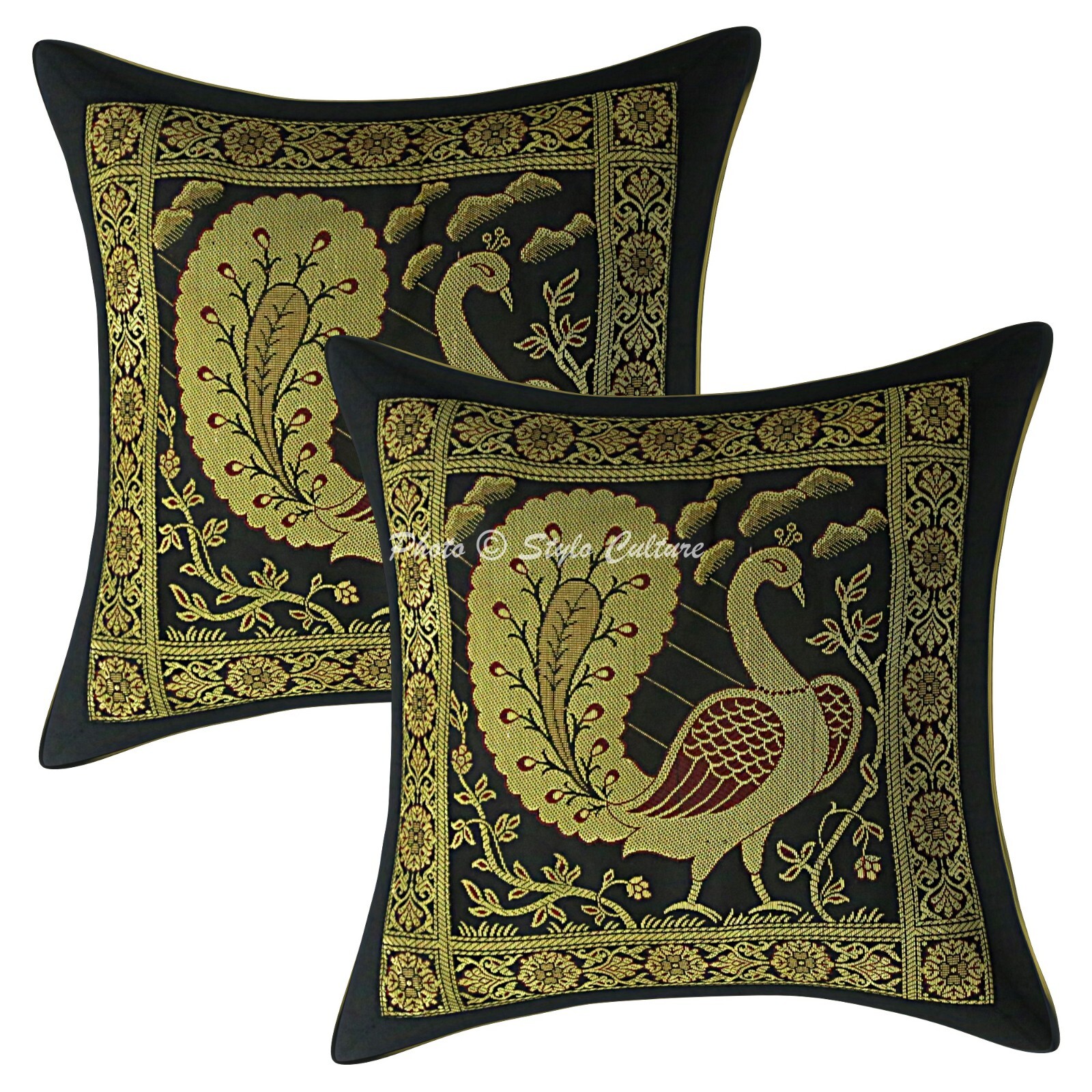 Handwoven Home Decor Cushion Boho Brocade Jacquard Pillow Cover Case Meditation gallery