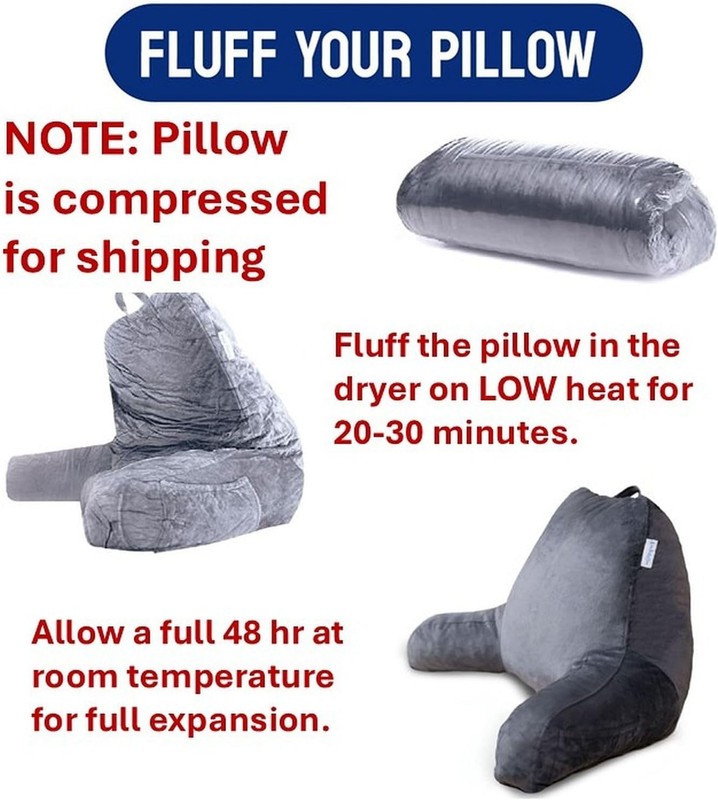 Versatile Bed Rest Pillow for Reading & Relaxation – Adjustable Comfort in Grey gallery