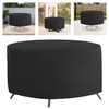 Round Patio Table & Chair Cover 239 × 58 cm Waterproof 190T Polyester Black gallery