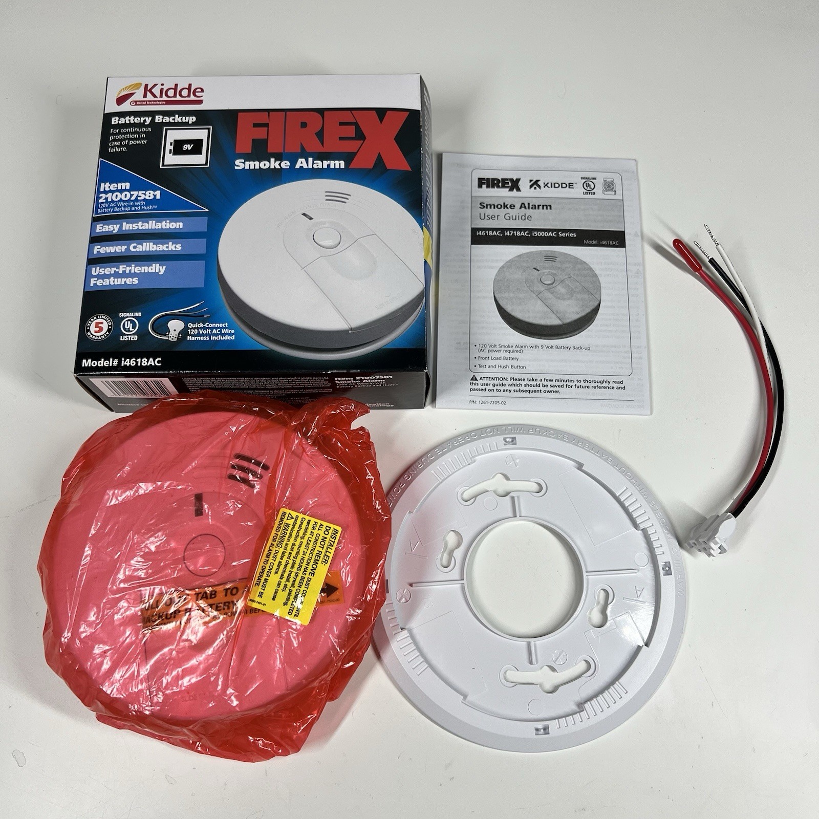 Kidde i4618AC Hardwired Smoke Alarm 120V Quick-Connect w/ Battery Backup NEW gallery
