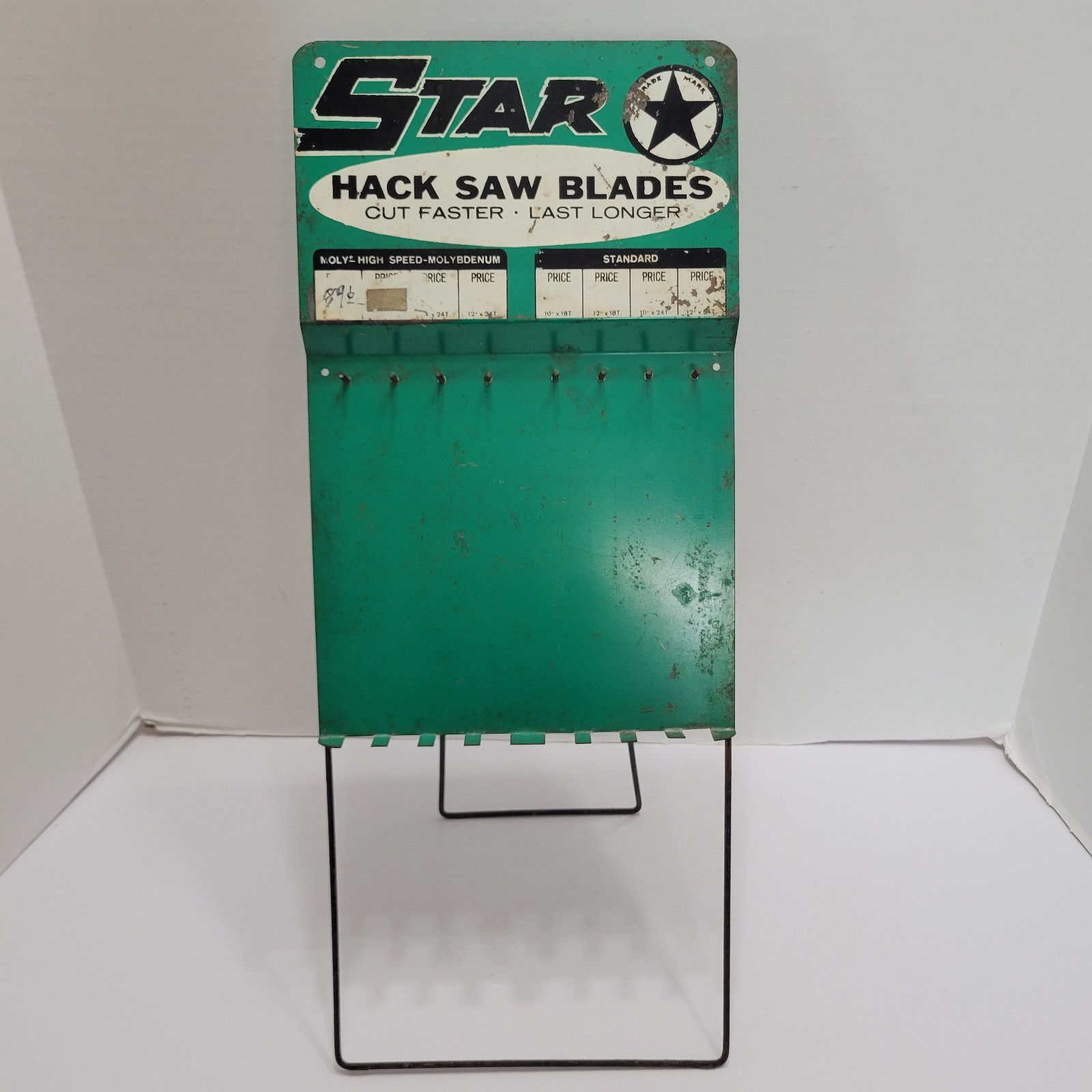 Vtg STAR Hack Saw Blades Store Display Standing Or Hanging Rack Sign Advertising gallery