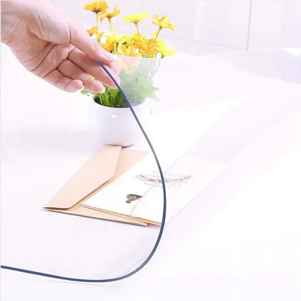 NECAUX Custom Multisize 1.5mm Thick Clear PVC Table Cover Protector - 40 x 60 In gallery