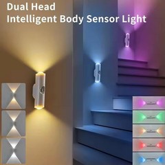 Double-head LED Night Light With Motion Sensor Rechargeable Magnetic Wall Lamp