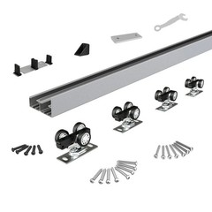 Sdstone 5FT Bypass Sliding Door Hardware Aluminum Closet Track Rail System Quiet