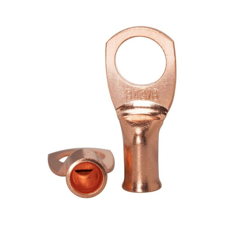 Bare Copper Lugs Ring Terminals Battery Wire Welding Cable Connectors 8-4/0 AWG gallery