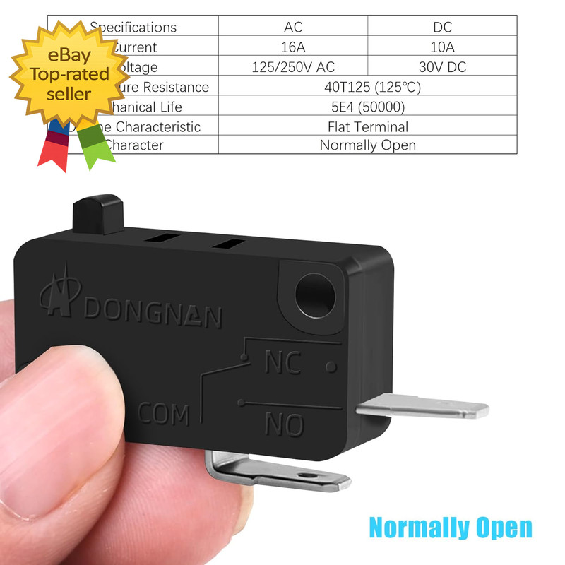 3PCS Microwave Oven Door Switch Replacement Parts 16A 125/250V, Kw3At-16 gallery