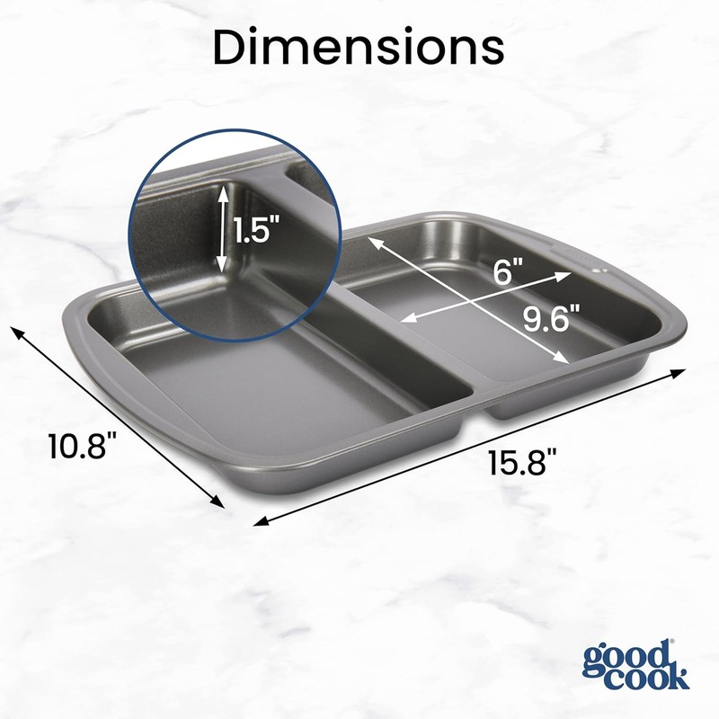 Everyday Divided Baking Pan 1.5-Inch Deep 2-Section Non-Stick Scratch-Resistant gallery