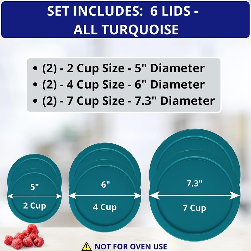 Food Storage Lids Replacement Set for Pyrex Anchor Hocking 6 Pack gallery