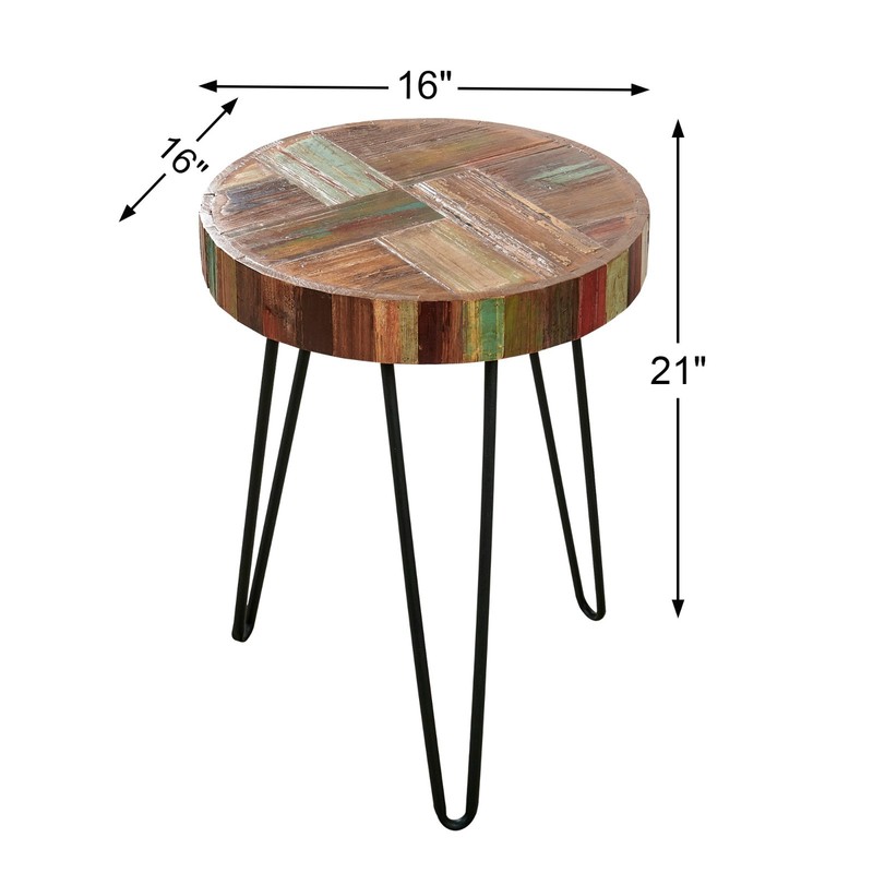 Greenage End Table Sofa Side Table Reclaimed Wood Living Room Bedroom Furniture gallery