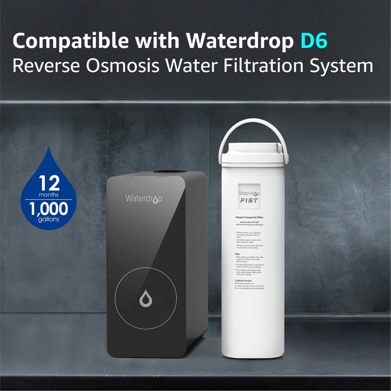 Waterdrop WD-D6RF Filter, Replacement for WD-D6-B Reverse Osmosis System gallery