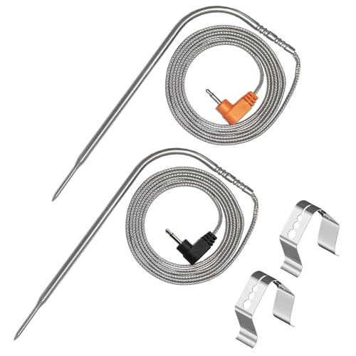 TM08 2 Pack Temperature Meat Probe Replacement TP04, TP06, TP06S, Black+Orange gallery