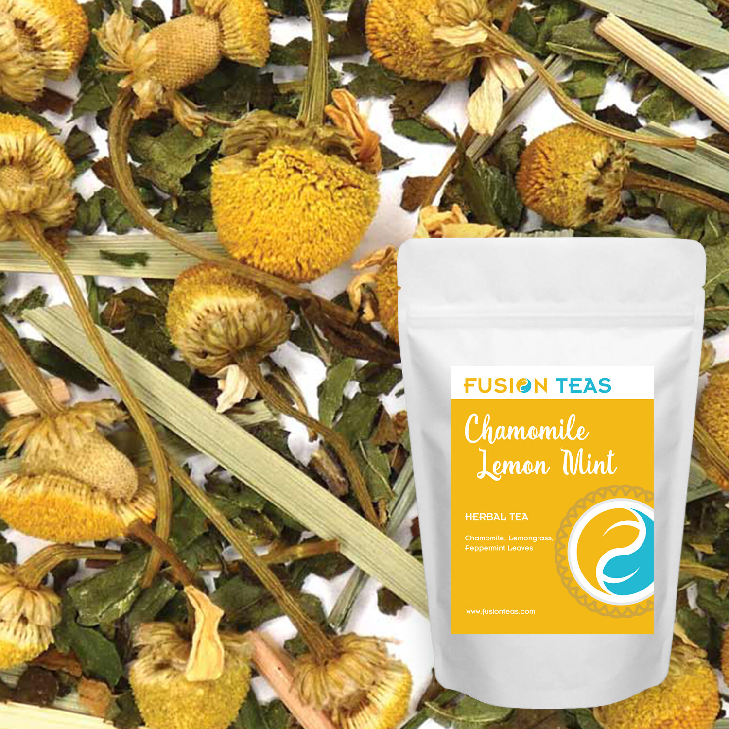 Chamomile Lemon Mint Herbal Tea - Premium Loose Leaf Blend - Fusion Teas gallery