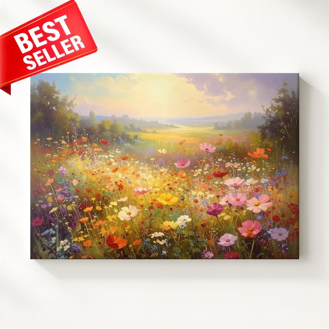 Eternal Bloom Vertical Canvas Wildflower Field Golden Expansive Some Wall Art gallery
