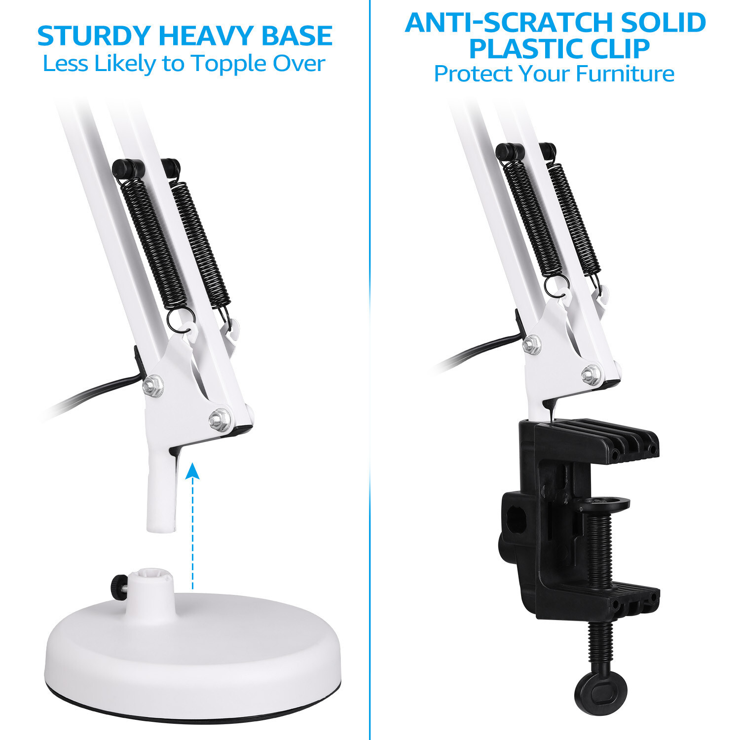 Metal Swing Arm Desk Lamp, Interchangeable Base Or Clamp, Adjustable Arm gallery