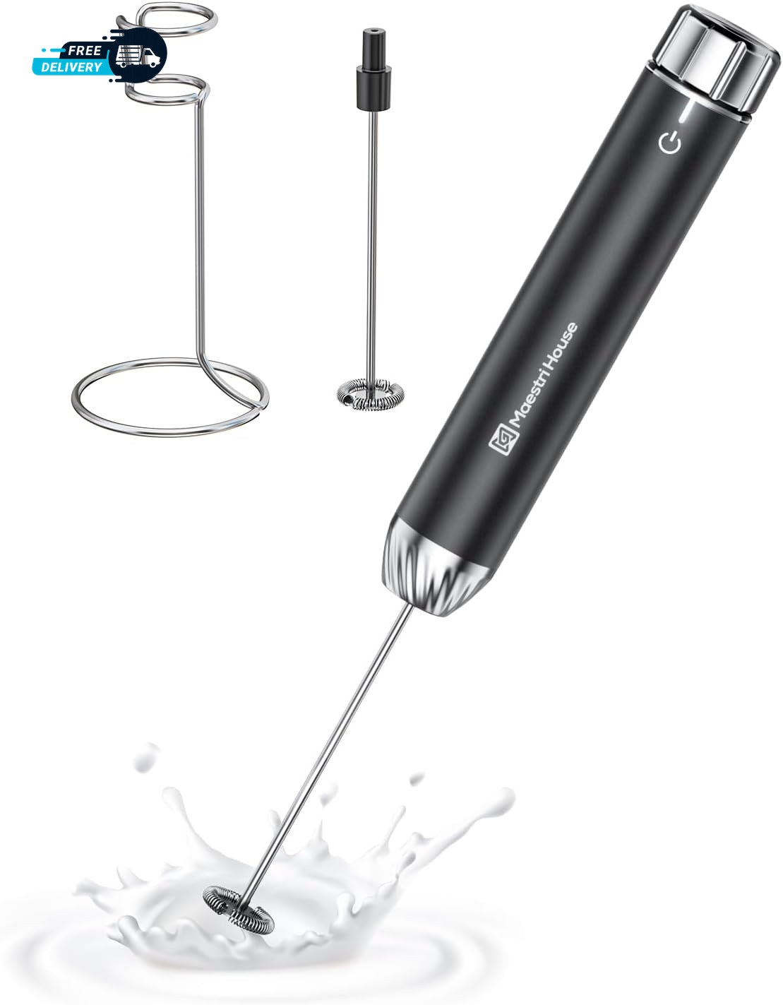 Rechargeable Milk Frother with Stepless Speed Control Lunafro Max Handheld gallery