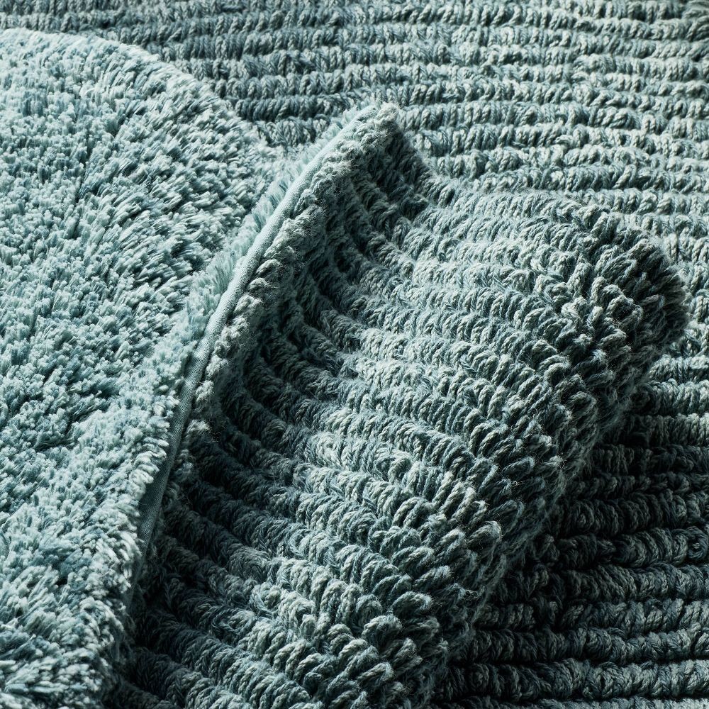 24"x40" Organic Melange Reversible Bath Rug Teal - Casaluna gallery