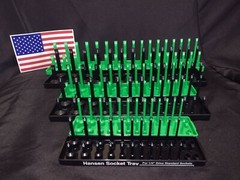 Hansen 6 Pc Socket Organizers Tool Rack Holders 1/4″ 3/8″ 1/2″ O/B or G/B – USA