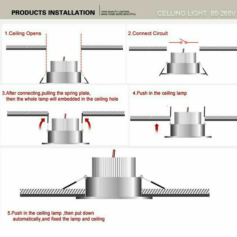 10Pcs Dimmable LED Recessed Ceiling PanelLight Downlight Spotlight Home Lighting gallery