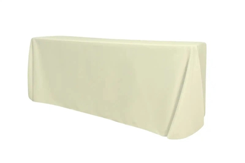 5-Pack Ivory Polyester Rectangle Tablecloth 190gsm 90" x 132" by Chivari gallery