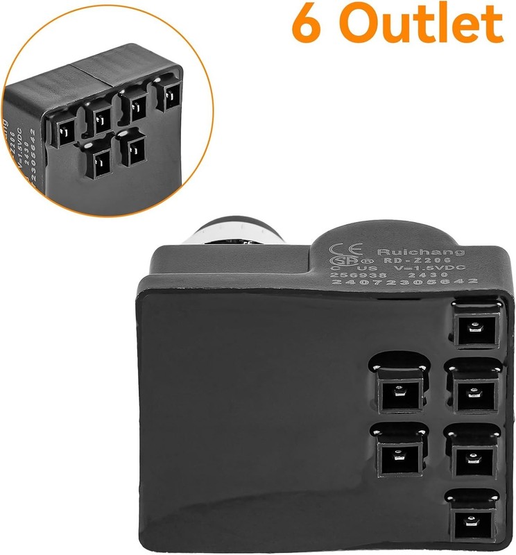 6-Outlet AA Battery Push Button Igniter for BBQ Gas Grills - Silver Finish gallery