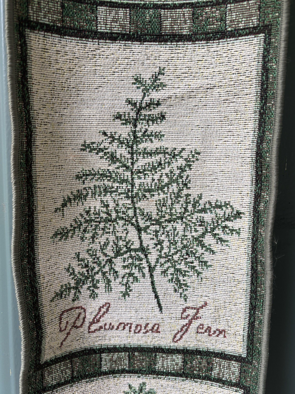 Vicky Howard 6"x 41" Weekend Bell Pull Hanging Ferns Tapestry Made in the USA gallery