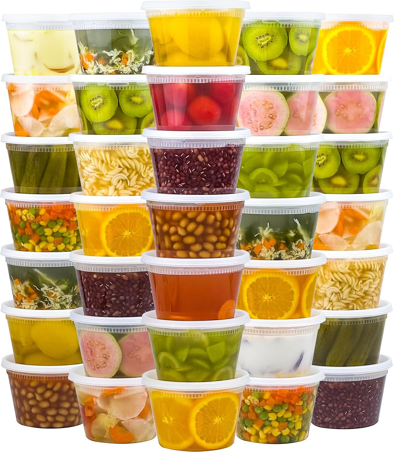50 Set 16 oz Deli Containers with Lids, Leak-Proof BPA Free Plastic Take Out Bow gallery