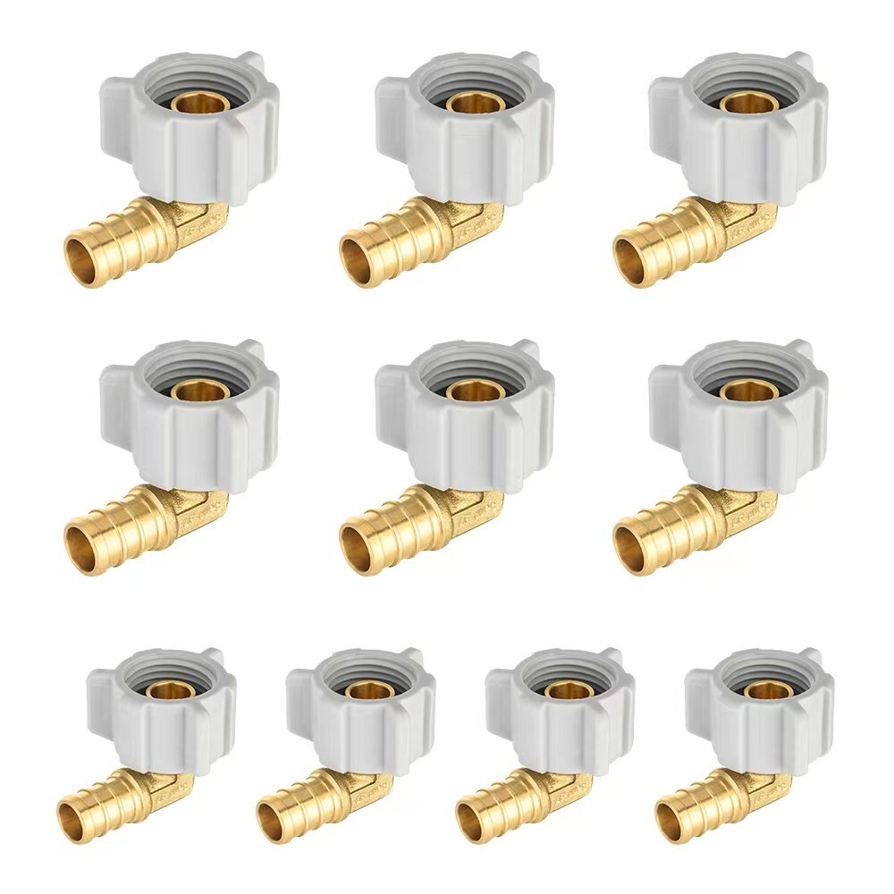 EFIELD 10PCS 1/2" PEXX 1/2" FEMALE NPT SWIVEL ELBOW BRASS CRIMP FITTING, NO LEAD gallery
