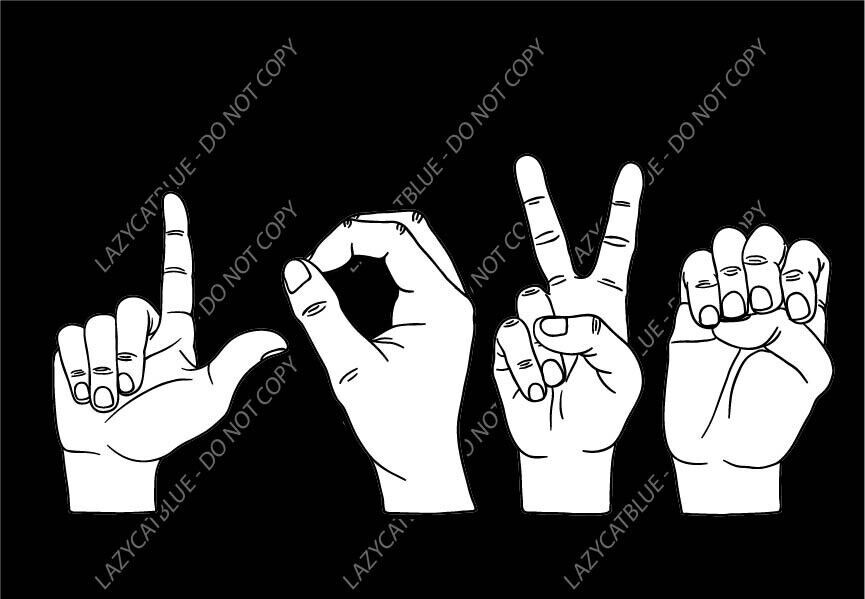 Love Sign Decal Sticker Printed Die Cut ASL Language Hands Couple Life Wedding gallery
