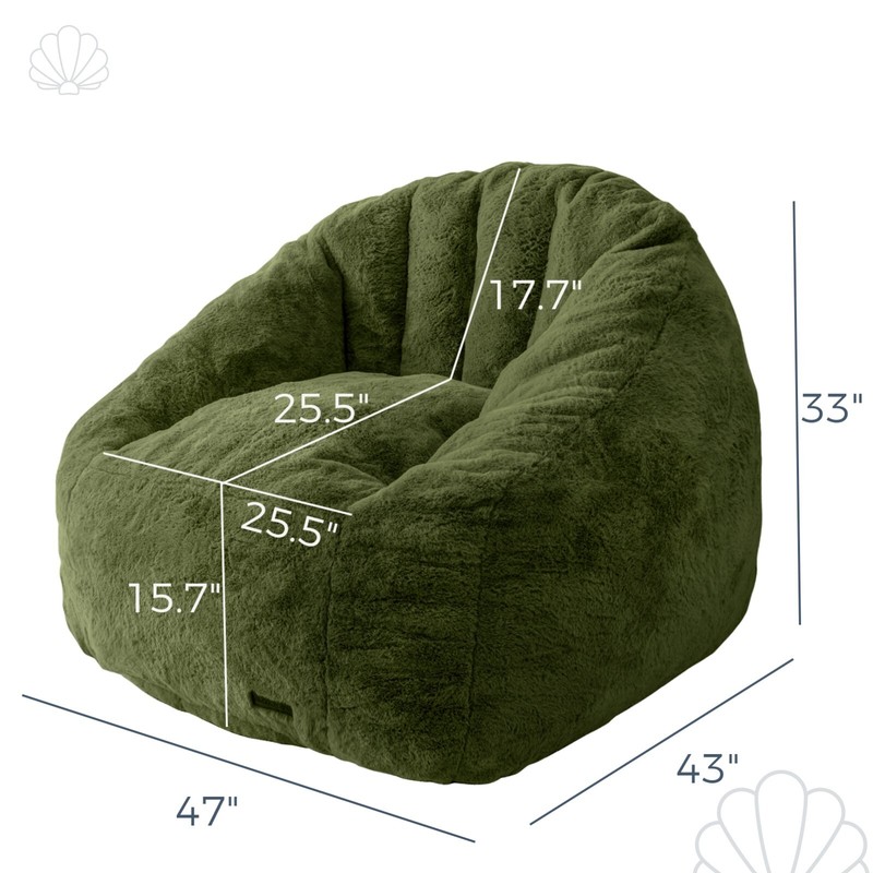 Giant Shell Bean Bag Sofa Memory Foam Living Room Chair Floor Sofa Soft Cover gallery