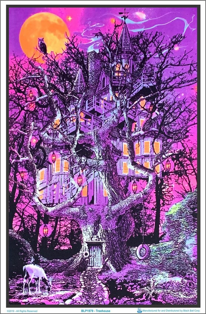 Treehouse Blacklight Poster 23 x 35
