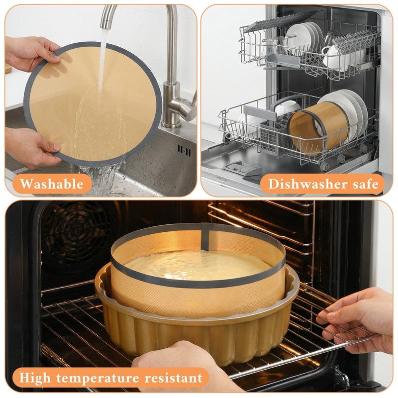 4 Set Silicone Baking Mat for Springform Pan 4/7/9/10 Inch, Prevent Cake From... gallery