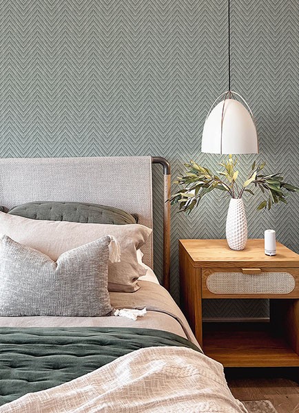 FD27044_Terrace Textured Herringbone Modern Dusty Blue Grey Fine Decor Wallpaper gallery