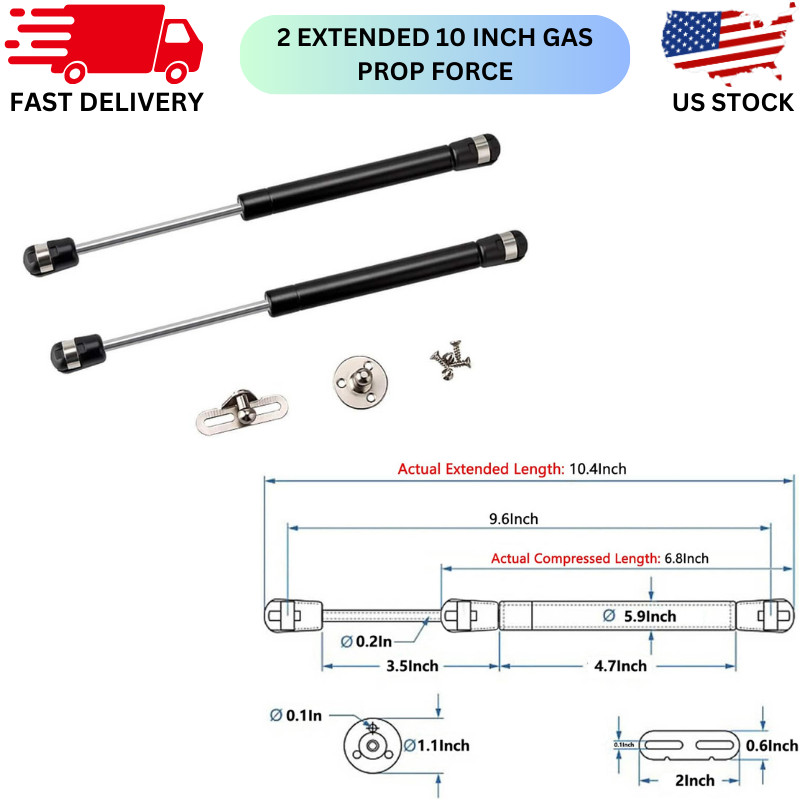 2 Pack 10 Inch Gas Prop Force Lift Support Shock Strut Gas Spring Part Tool Box gallery