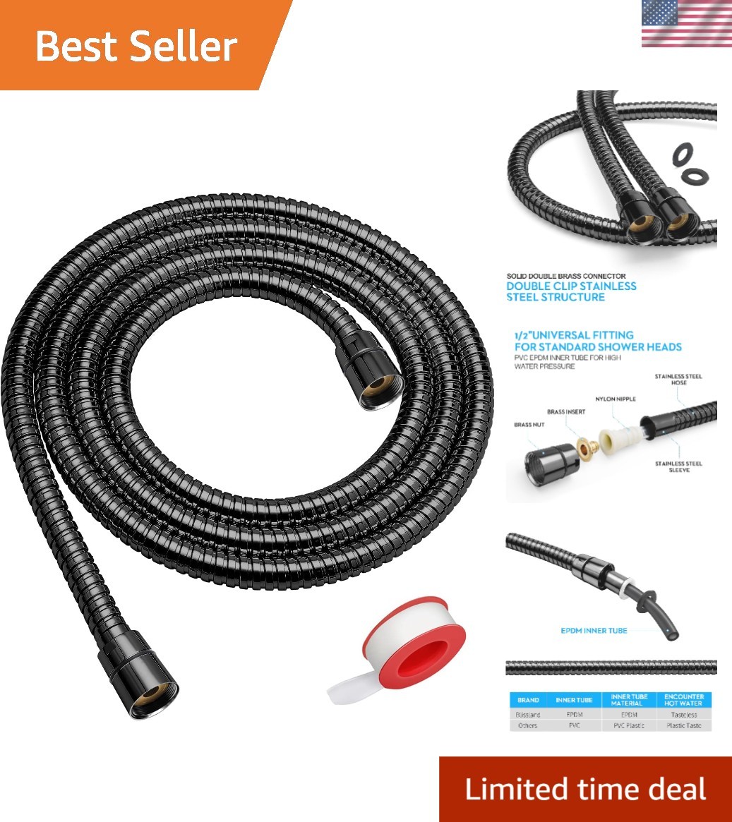Flexible 79-Inch Shower Hose - Easy Install with Waterproof Washer and Brass Nut gallery