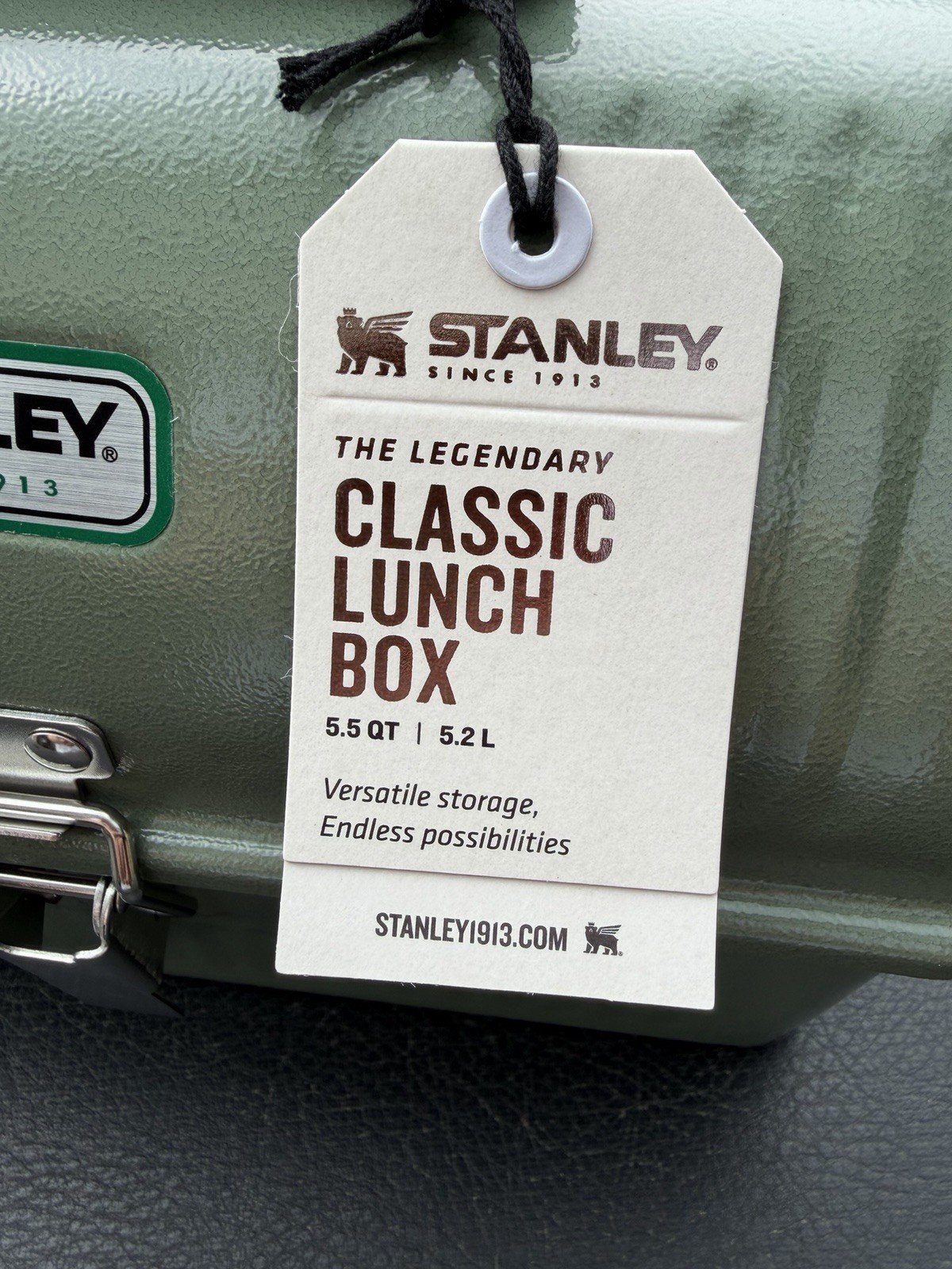 Classic Lunch Box Vintage Metal Durable Meal Container 5.5 qt Hammer Tone Green gallery