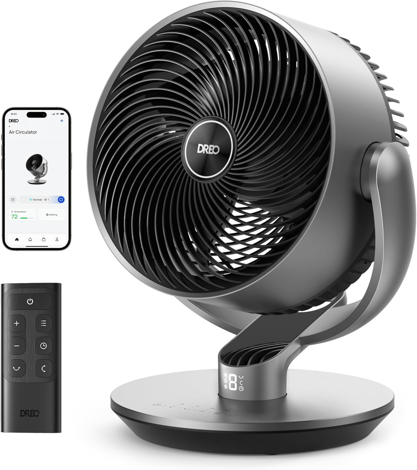 16 Inch 25Db Quiet Smart Fans for Bedroom, DC Room Fan with Remote, 120°+120° Os gallery