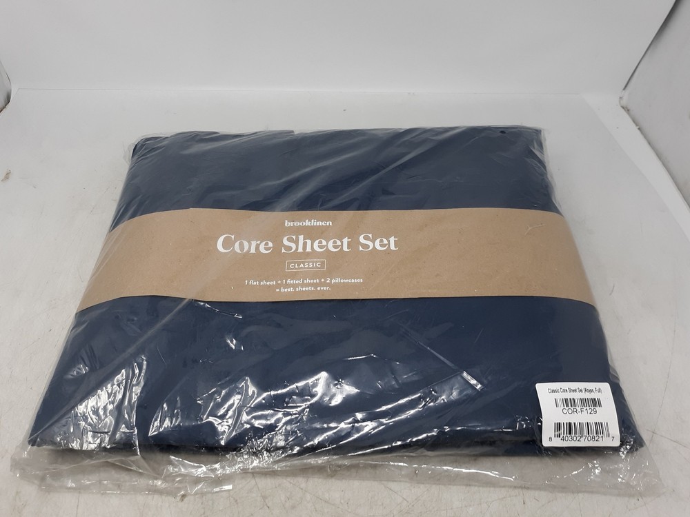 Brooklinen Classic Core Sheet Set Full Abyss Blue