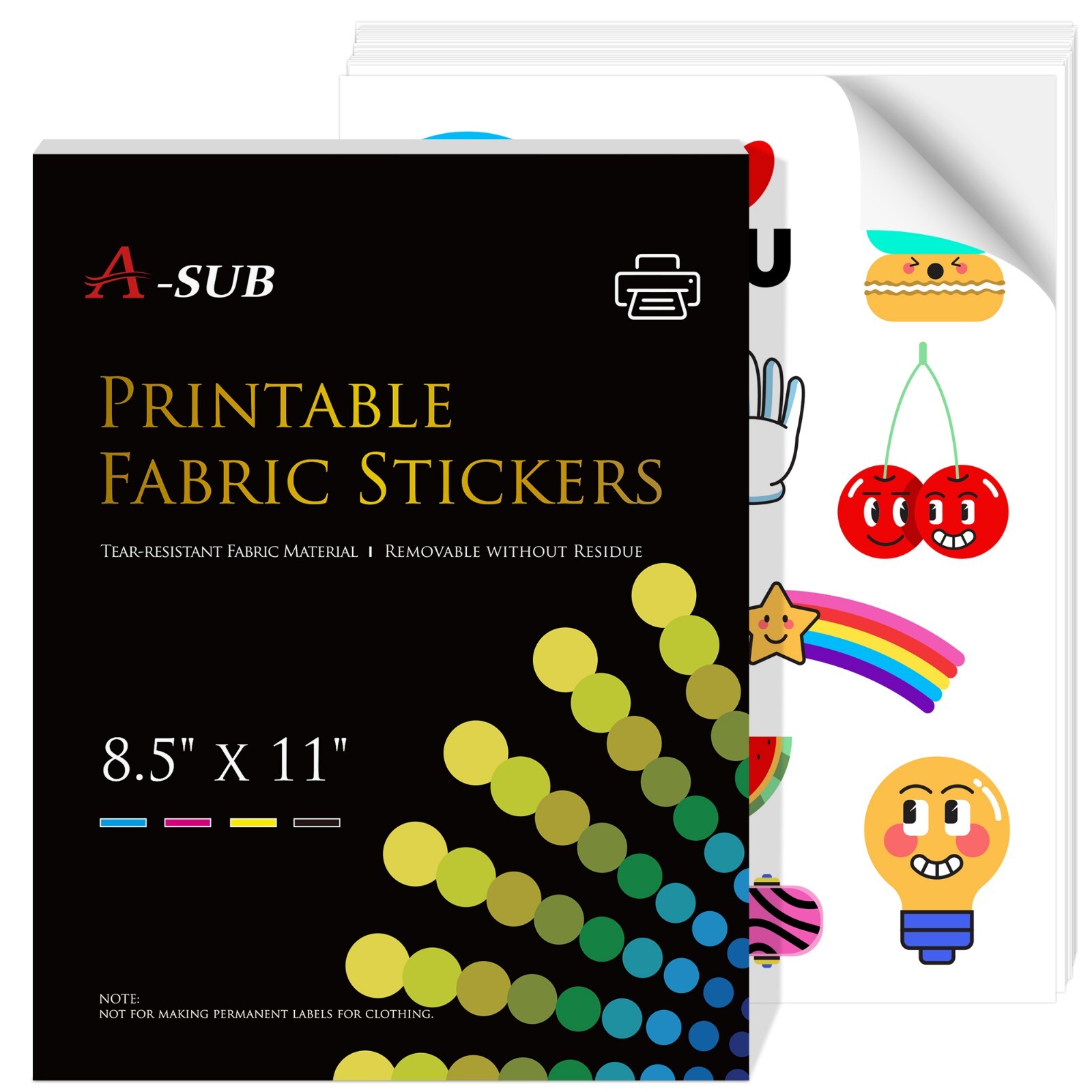 Lot A-SUB Printable Fabric Sticker Paper for Inkjet Waterproof Tearproof Durable gallery