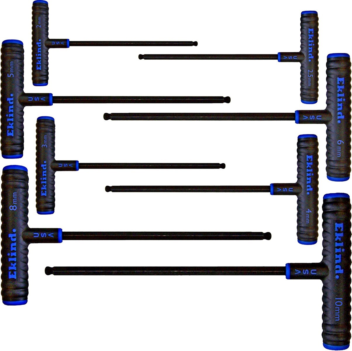 Eklind T Handle Hex Ball End Wrench Set 64808 Metric 8pc 2-10mm 9" Arm T-Handle gallery