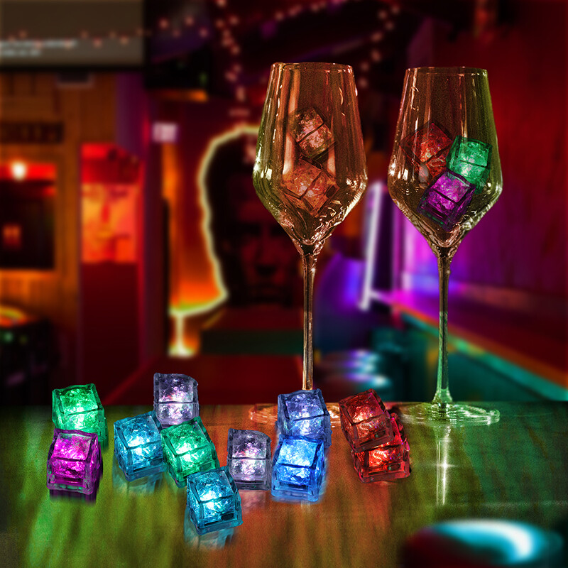 4~48Pcs ICE CUBES LEDS Light Up Multicolor flash for Cocktails Beverages Party gallery