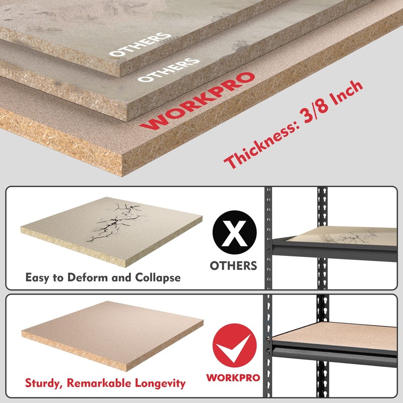 WORKPRO 10PACK 5-Tier Adjustable Heavy Duty Metal Storage Shelving Storage Rack gallery